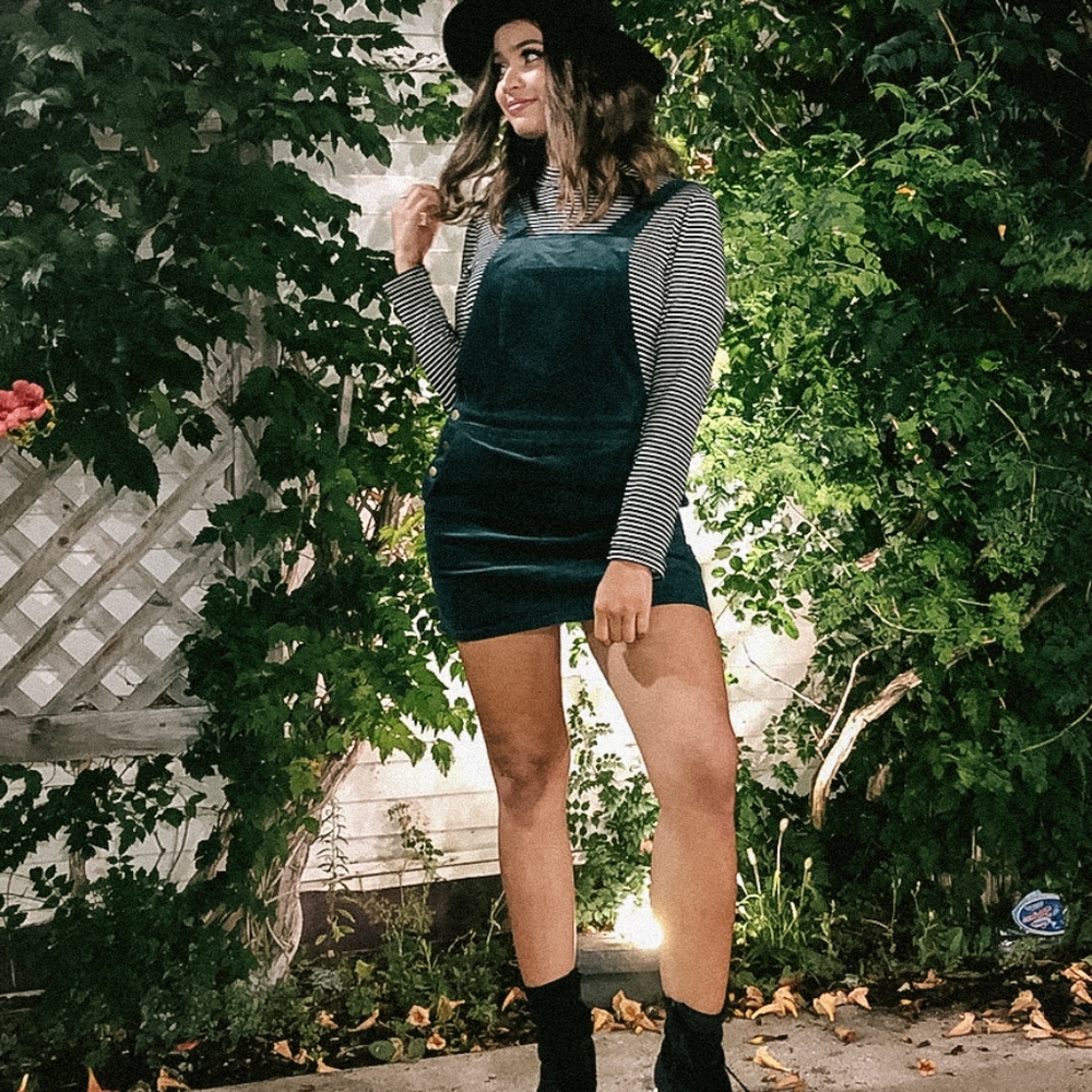 Emerald overall dress